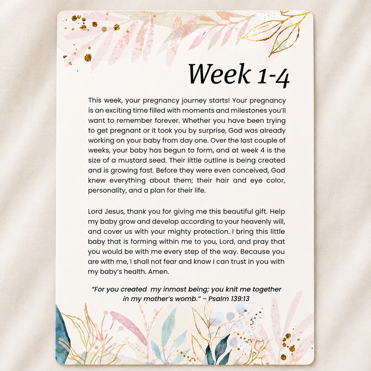 Pregnancy Prayer Cards
