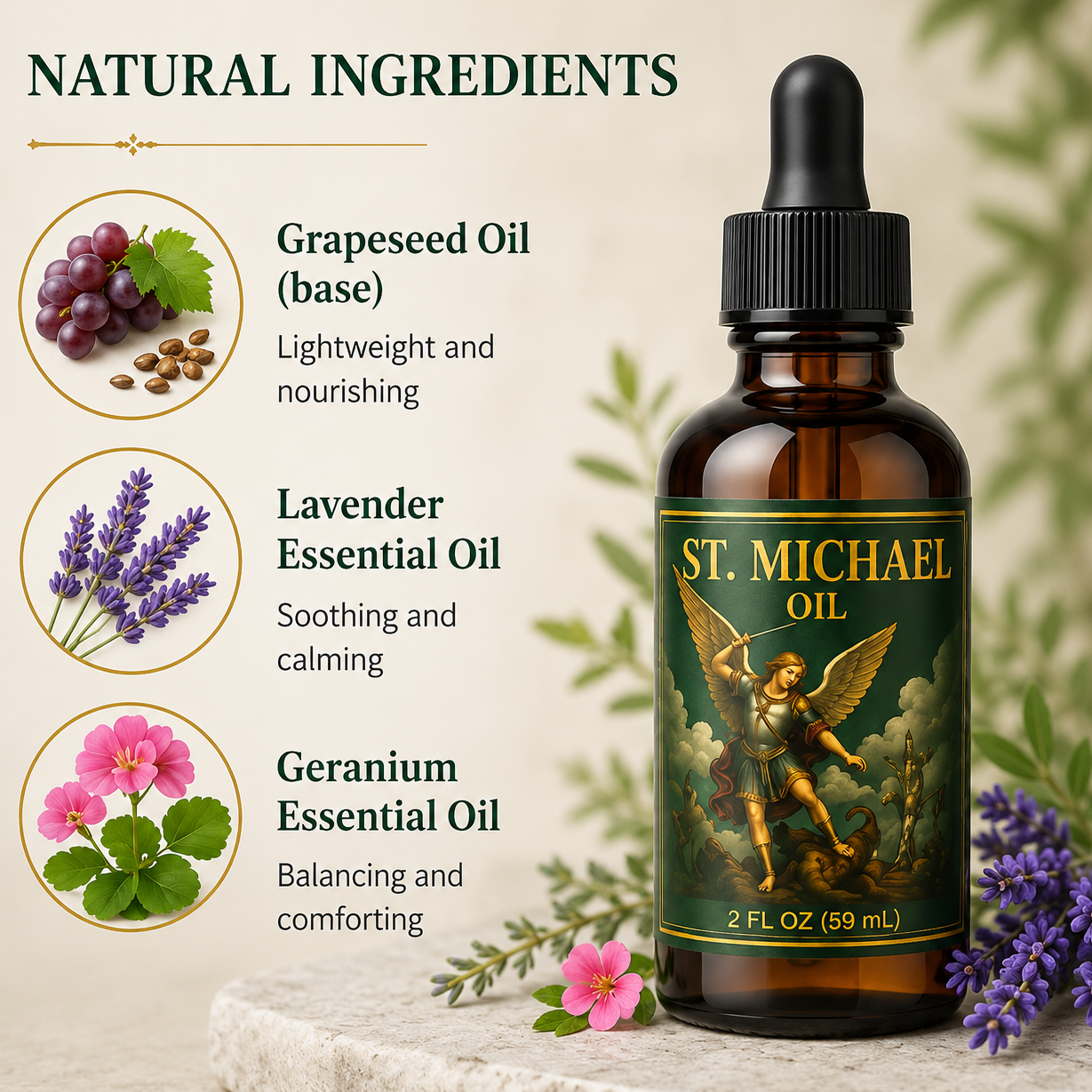 St. Michael the Archangel Oil – 2 oz | Inspired by the Revelations of Luz de María Bonilla