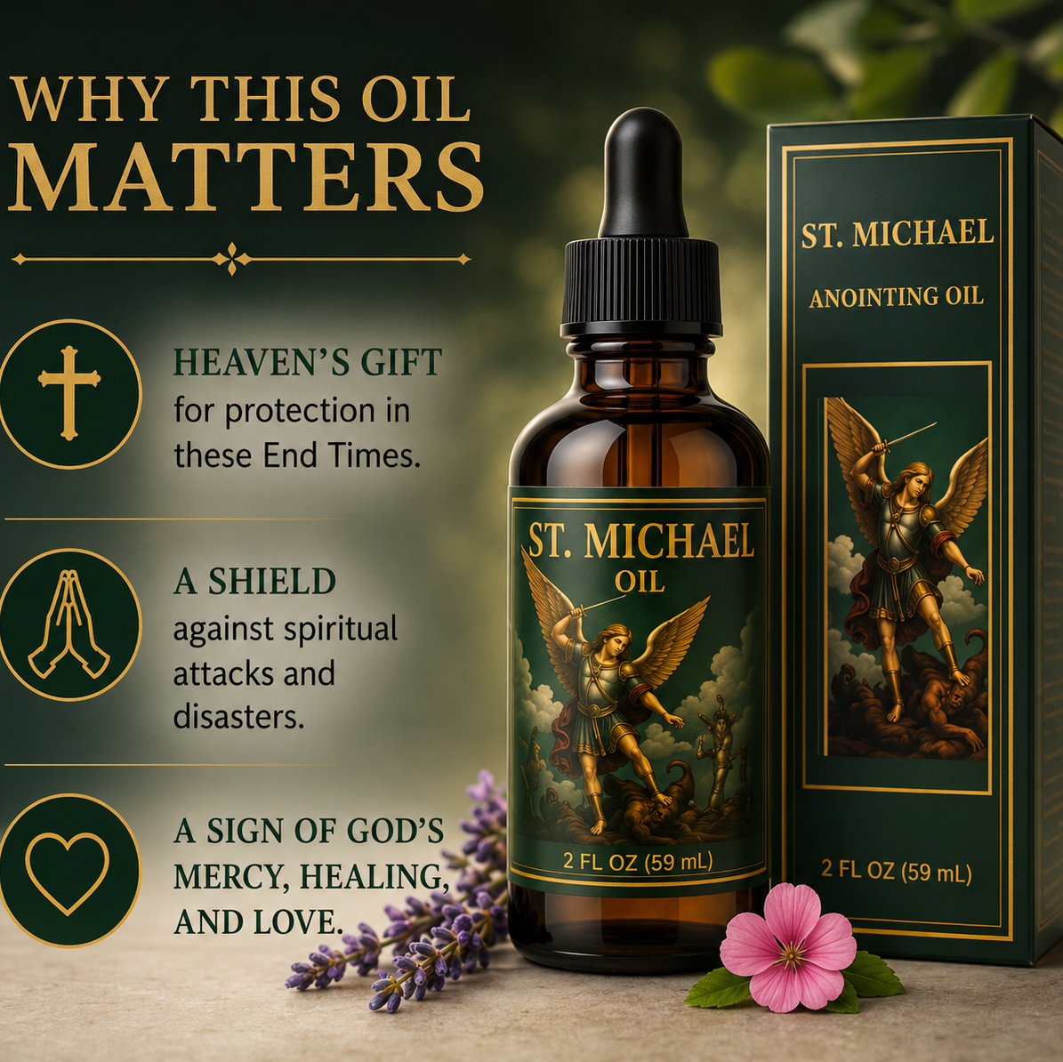 St. Michael the Archangel Oil – 2 oz | Inspired by the Revelations of Luz de María Bonilla