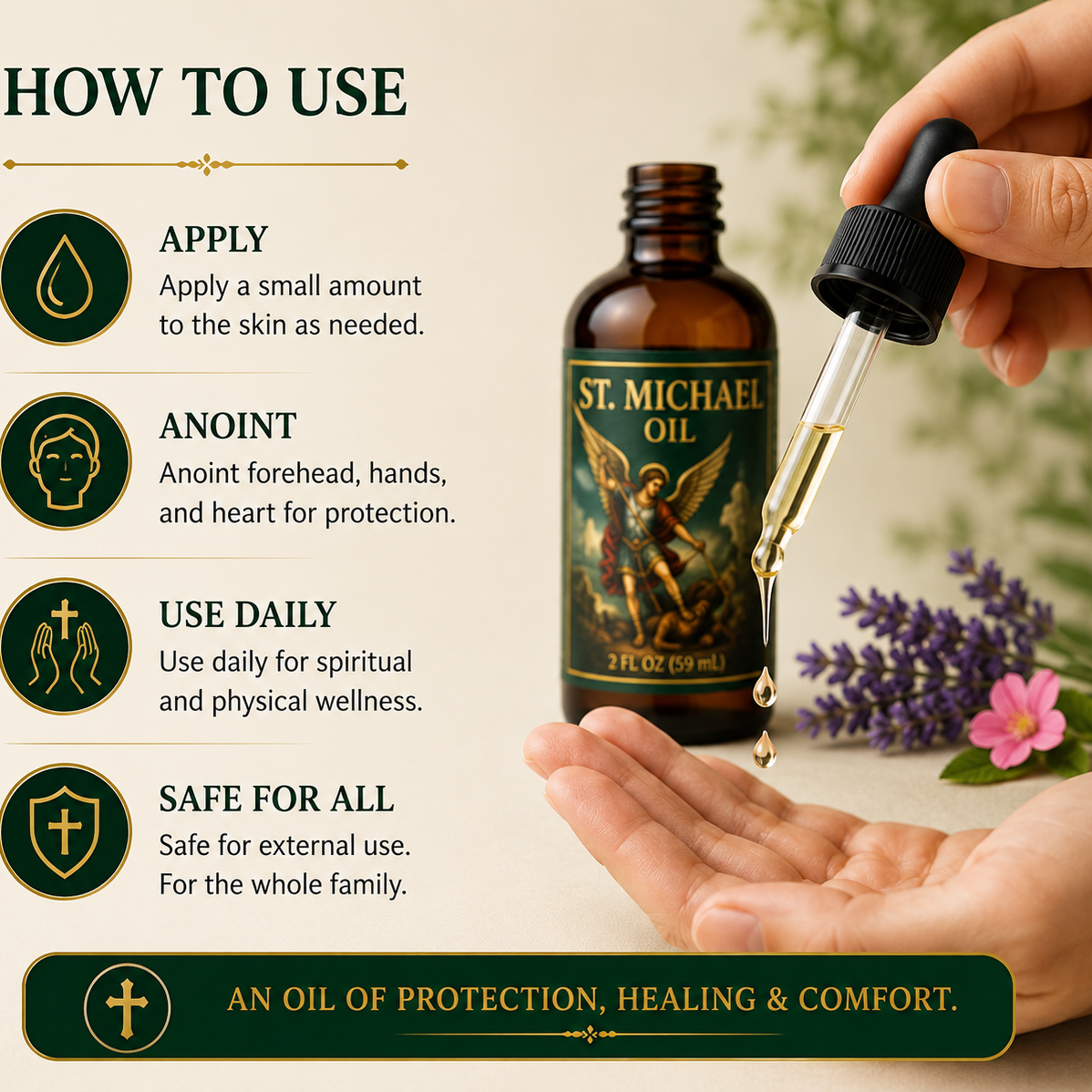 St. Michael the Archangel Oil – 2 oz | Inspired by the Revelations of Luz de María Bonilla